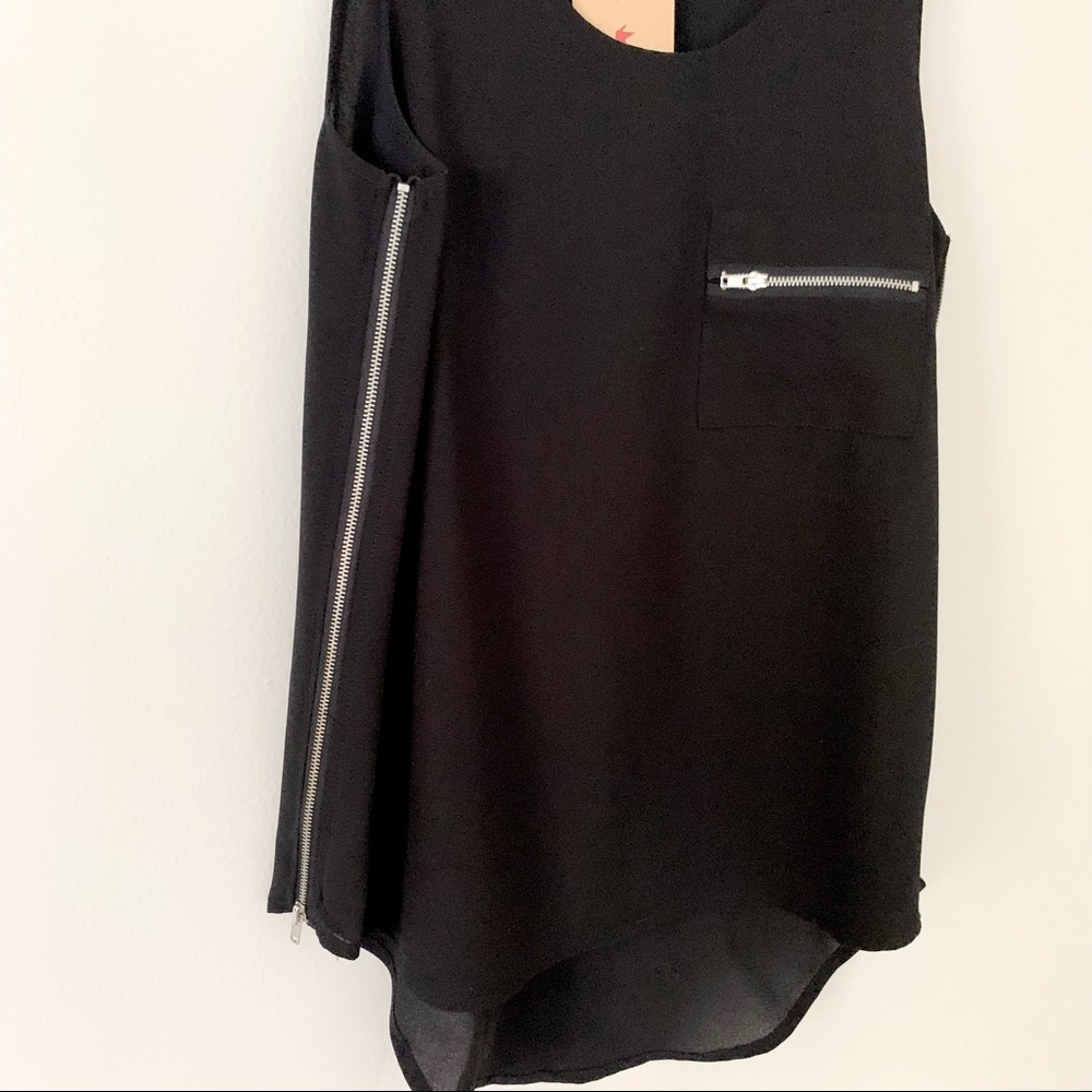 | madison black zipper side sleeveless blouse | - Picture 4 of 10